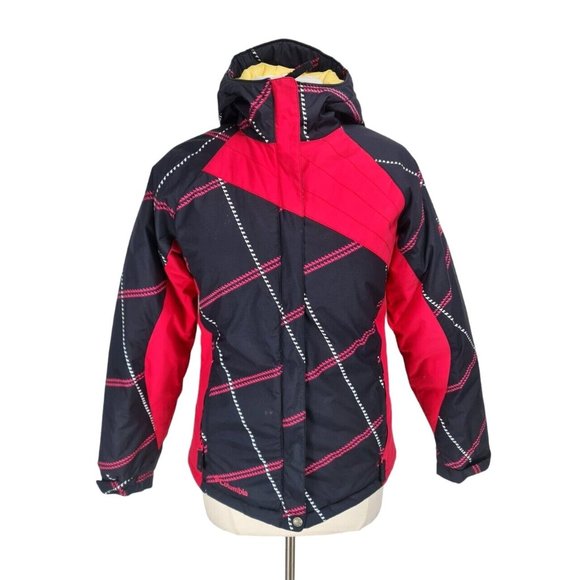 Columbia Convert Youth 14/16 Snow Jacket Girls Full Zip Red Black Hood324P